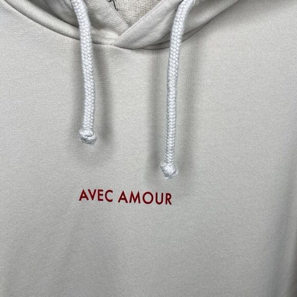 VIOLETTE_FR x Bisous Skateboards Hoodie Women Medium Beige Logo AVEC AMOUR - Picture 3 of 9